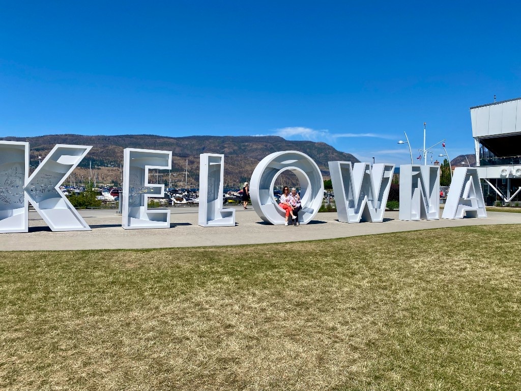 Kelowna landmark sign on the waterfront
